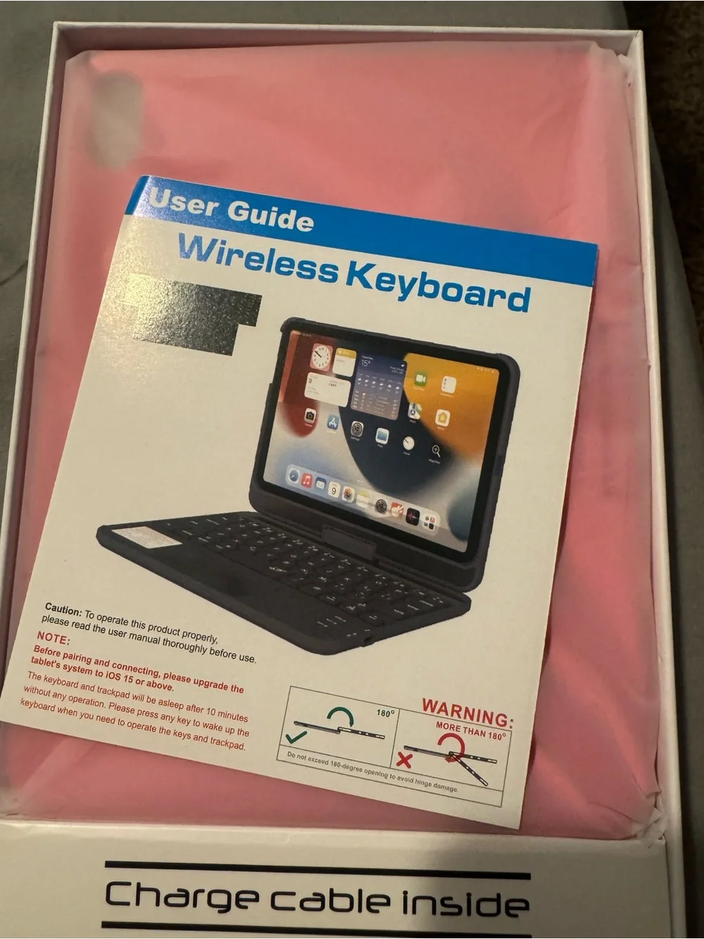 Pink Tablet with Detachable Keyboard